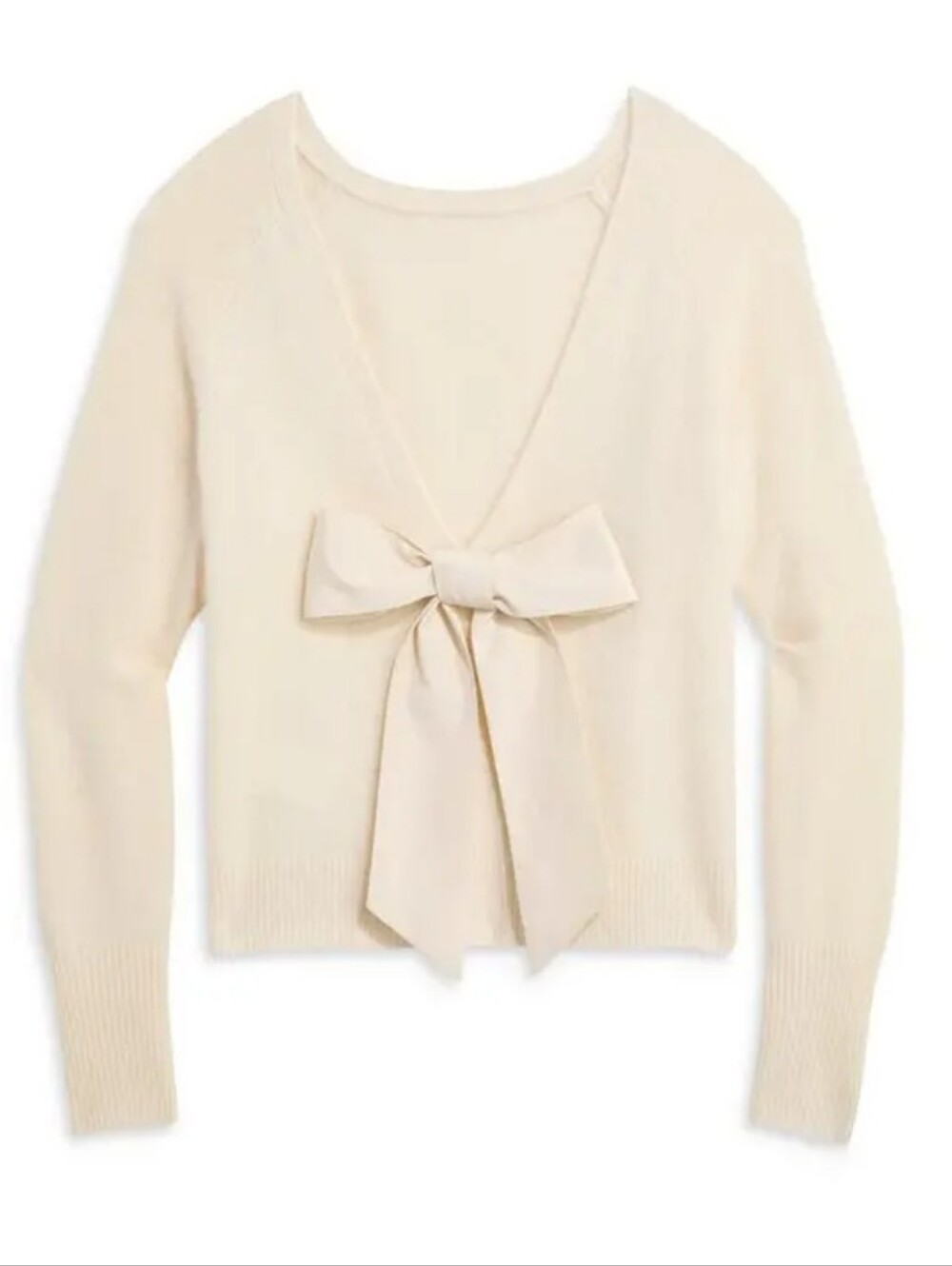 Vineyard Vines Light Cream Bateau Neck Bow-Back Women's Sweater Size XSmall